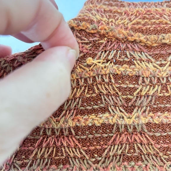 St. John Orange Geometric Santana 3D Knit Zip Up Sweater Jacket Size 2 - Picture 13 of 15